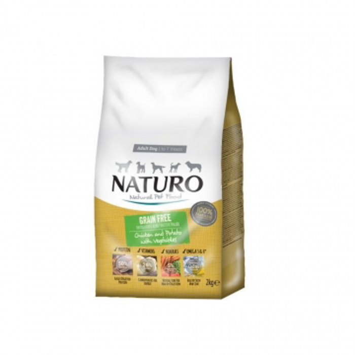 NATURO XIRA TROFI SKuLOu Grain Free Fresko Kotopoulo, Patata, Laxanika 2kg